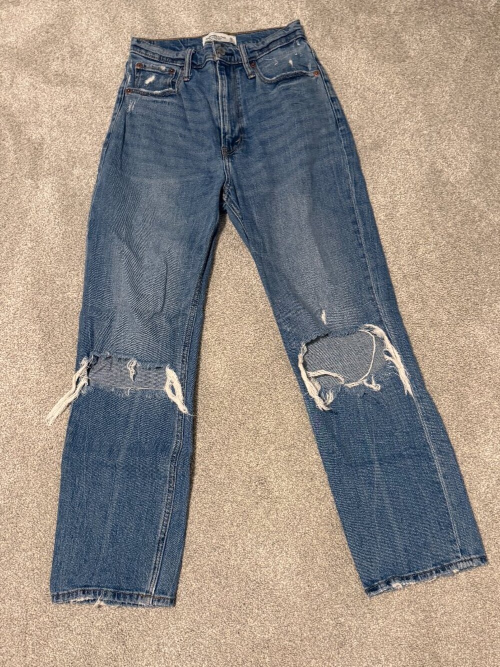 Abercrombie Curve Love Ultra High Rise Straight Ankle Jean
